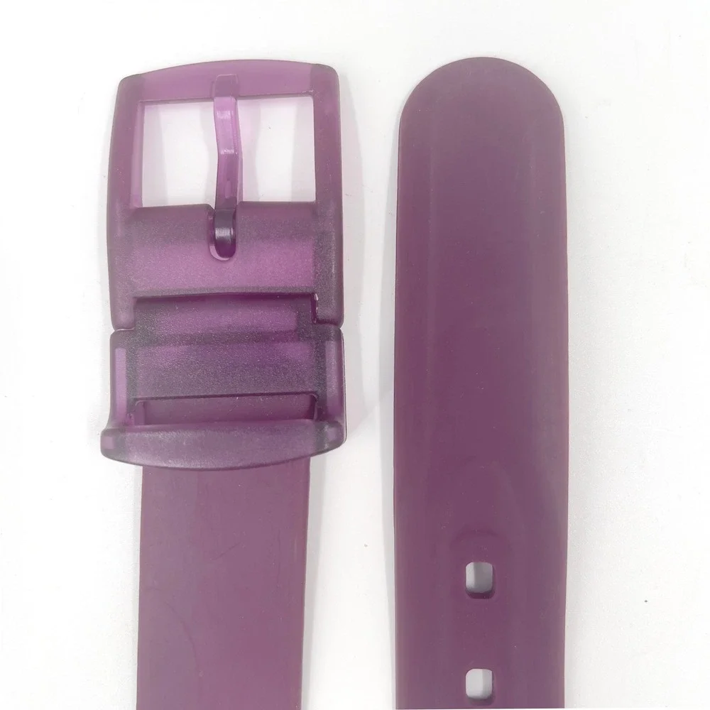Jelly Belt Purple Matte Rubber Translucent Buckle Kidcore Y2K 32-36 in M | L